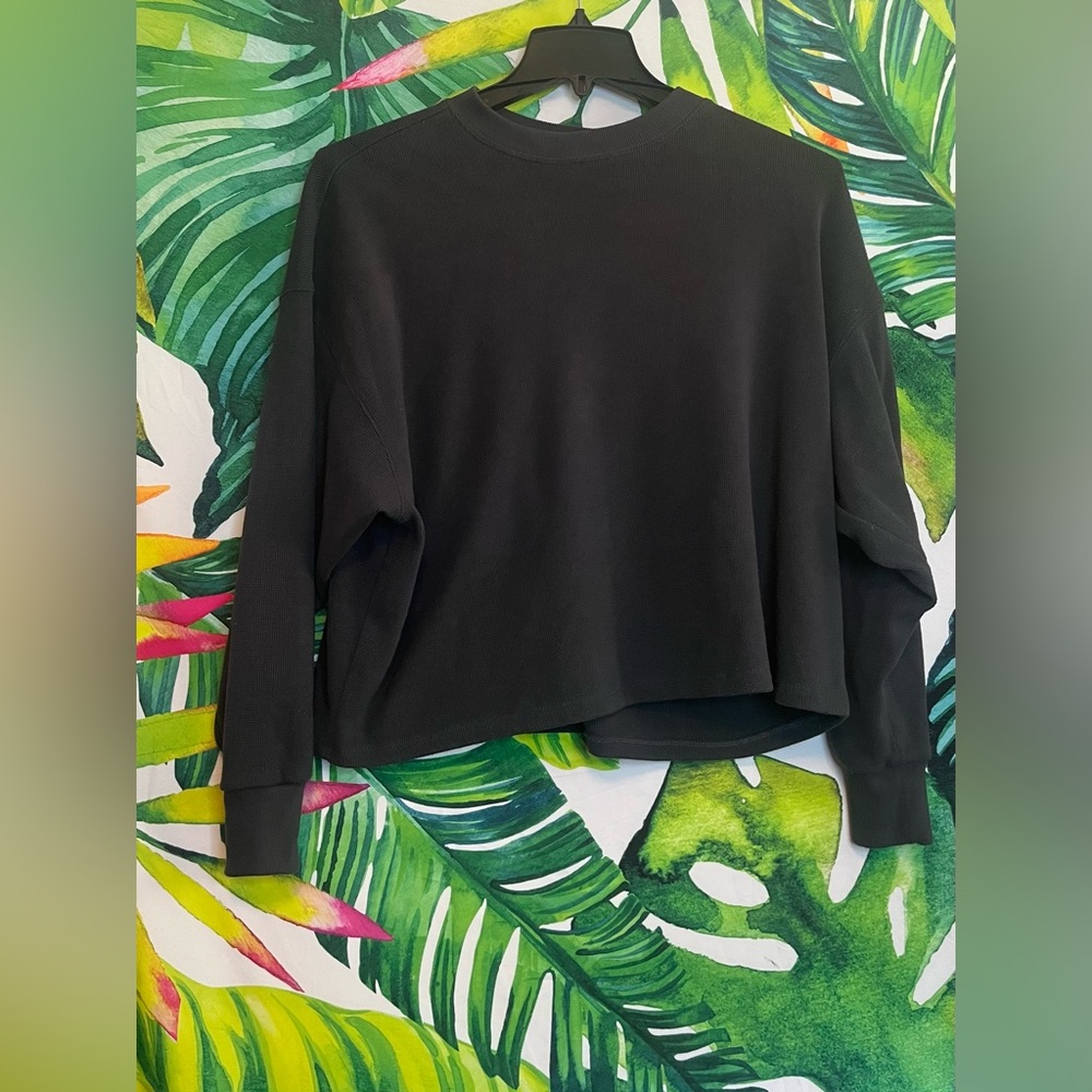 Abercrombie & Fitch S/M Oversized Grey Very Soft Waffle Loungr Collection Shirt